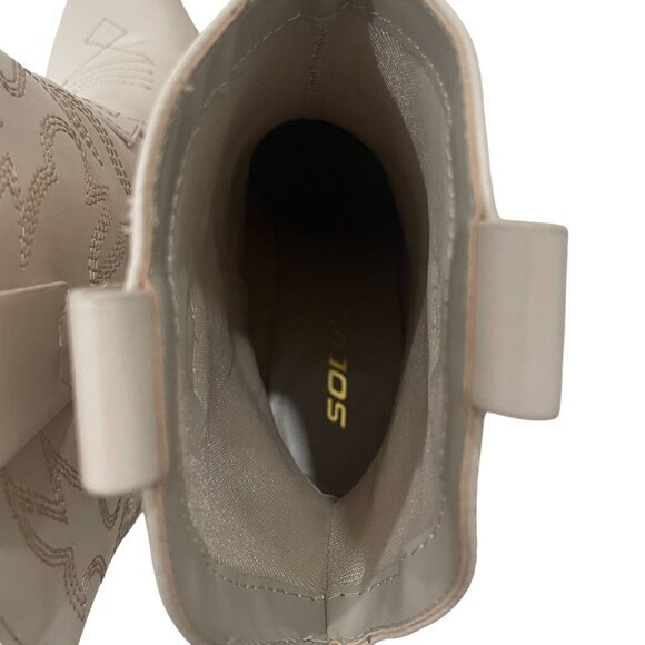 Soda White Western Cowboy Boots Womens Size 8 Pointed‎ Toe Block Heel Y2K Rodeo - Picture 8 of 10